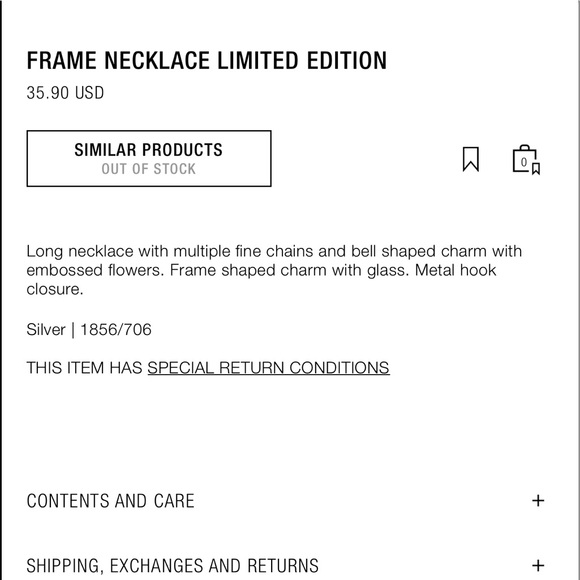 ZARA Limited Edition Frame Necklace - Picture 9 of 10